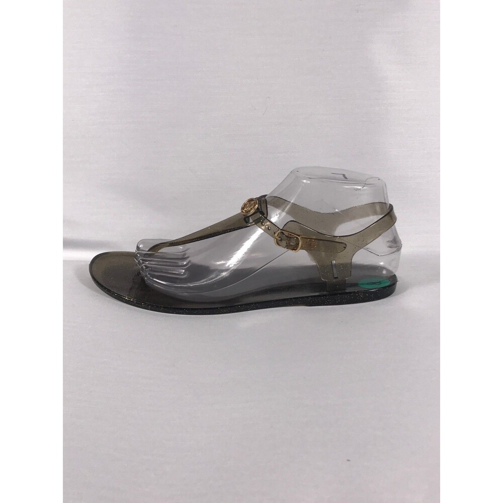 Juicy Couture Holland WJ04016W Jelly Sandals 8M Black Gold Glitter Y2K